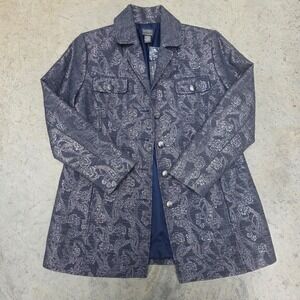 Additions by Chico's Smokey Shine Dulci II Jacket Sapphire Smoke Size‎ 10